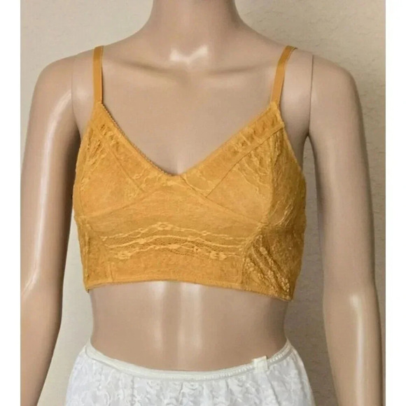 Free People Intimately Everyday Lace Bralette yellow Size S - Picture 1 of 6
